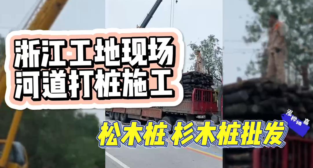木樁廠家承接松木樁、杉木樁工地施工與批發(fā)視頻